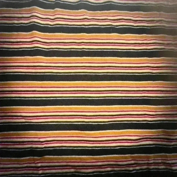 Zara large‎ scoop neck short sleeve stripe T-shirt notched edge detail. Stretchy - Picture 2 of 8